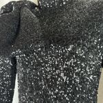 Rebecca Vallance Black Bow Sequin Long Sleeve Mock Neck Mica Mini Dress US 6 Photo 5