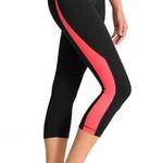Athleta SPLITS REVELATION CAPRI Black/Coral Sizzle Size Medium Photo 0