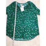 Roller Rabbit Green Floral Long Sleeve Top Peasant Blouse Lucy Size Large New Photo 12