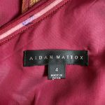 Aidan Mattox Burgundy & Gold One Shoulder Silk Mini Dress Photo 5