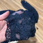 Formal Navy Blue Dress with Lace Sleeves Boned Bodice Size 8/10 Photo 2