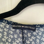 Brandy Melville  Robbie Dress Size Small Blue Floral Wrap Navy Photo 6