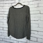 Akemi + Kin  Black Metallic Stripe V-Neck Long Sleeve Top Women’s Large Lurex Photo 9