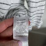 Vince  • White Black Striped Linen Tee Shirt Photo 4