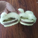 Birkenstock  Yellow Big Buckle Chic Feminine Y2K Shearling Sandals Size 38 Narrow Photo 5