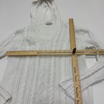 KINROSS Sweater Womens Medium White Cable Knit Hooded Cotton Photo 4