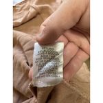 Umgee Linen Blend Top Size S Mauve Tan Flowing Short Slv Raw Frayed Hem Boho Photo 6