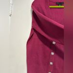 Tahari  Magenta Cardigan Jeweled Buttons. Thick Stretch. V Neck. Long Sleeve. XS Photo 10