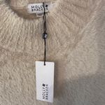 Molly Bracken Molly Brecken‎ Beige Fuzzy Knit Sleeveless Sweater NWT Size M/L Tunic Soft Warm Photo 4
