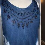 Emily Tracy Distressed Blue Tie Dye Sleeveless Embroidered Dress Swim Cover OS Size undefined Photo 8