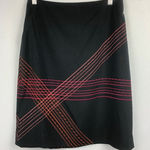 Alfani Womens Black & Multicolor Embroidered A-Line Skirt Size 4 Photo 0