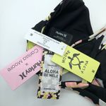 Hurley Carissa Moore Bikini Top Removable Cups Aloha Max Plumeria Scoop Black XS Photo 4