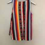 Parker  Silk Southwest Style Striped Sleeveless Top Photo 3