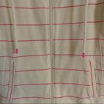 Talbots Ivory & Pink Striped Zip Up Lightweight Jacket - Size Small P Photo 4