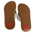 FitFlop F-Mode FlatForm Toe Post Sandals Silver Sz 6 Boho Chic Coastal Comfort Photo 6