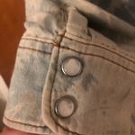 Tie dye jean button down denim shirt shirt Blue Photo 4