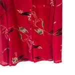 Campus Casuals Vintage 90s Women's Size Medium Novelty Print Red Blouse Photo 2