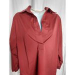 Lafayette 148 New York Women's Red Blouse OVERSIZE Size S - Cotton & Lycra Photo 9