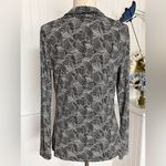 Anne Klein Black & White Print Draped Neckline Blouse Photo 1