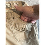 Nori Utility Pants Juniors Size 3 Khaki Beige Cargo Flared Straight Tastled Tan Photo 6