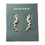 BaubleBar  Ear Crawler dangle earrings gold tone clear rhinestones NEW Photo 0