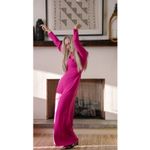 Adam Lippes  Hot Pink Magenta Long Sleeve Crew Neckline Jumpsuit size 6 Photo 14