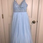 David's Bridal Light Blue Prom Dress Photo 0