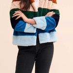 BLANK NYC GUC ** SEE FLAWS** Rainbow Pop Faux Fur Jacket, Size XS, 20β p2p Photo 5