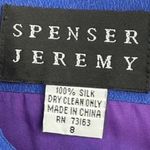 SPENSER JEREMY Royal Blue Silk Mandarin Collar Button Front Sheath Dress Size 8 Photo 1