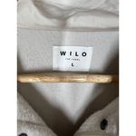 Wilo The Label Fleece Pullover Sweater Button Snap Jacket Cream Large Photo 1