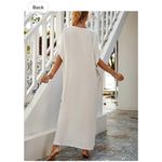 Collar Embroidered Kaftan Women's Robe Boho Party Holiday Beach Cover Photo 2