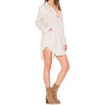 CP Shades Teton Linen Tunic Dress Patch Pockets Long Sleeve V Neckline White S Photo 1