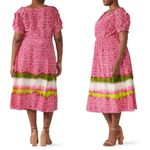 Tanya Taylor Luciana Tie Dye Ruffled Pink Midi Dress Sz 10 Photo 3