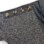 New York Laundry M Gray Cowl Neck Sweater Tortoise Button Shoulder Ribbed Knit Photo 5