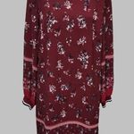 Maurice's maroon floral bar detail shift dress size large Photo 1