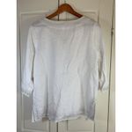 Saint Tropez West Saint Tropez‎ West White 100% Linen Silver Embroidered Tunic Top Size Large Photo 3