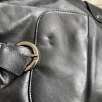 Kate Landry Black cowhide EUC Leather Hobo Shoulder Bag Silver Buckle Photo 12