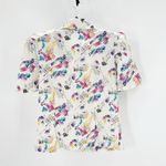 Vintage Diversity abstract colorful button down 80s quirky made in USA size S Photo 1