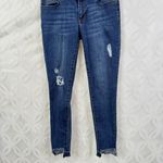 Copper Key Distressed Skinny Low Rise Raw Hem Jeans Size 5 Photo 3