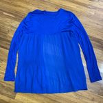 The Limited  Blue Knit Woven Cardigan Long Sleeve Pleated‎ Back Women's Medium Photo 2