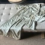 ZARA Butter Yellow Satin Printed Two Piece Lounge Set Size Small Photo 1