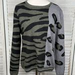 CHARLIE B. Mixed Animal Print Crewneck Sweater Photo 0