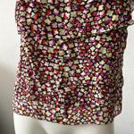 MODA International purple white confetti Silk Tiered Ruffle Sleeveless shell top Pink Photo 2