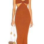 Cult Gaia NWT Serita cutout knit cotton-blend maxi dress in Amber size L large Photo 0