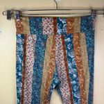Earthbound Trading Co XL Floral Paisley Flare Leggings Boho Retro Pants Bell Blue Size 1X Photo 5
