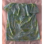 Lilly Pulitzer  Aqua Blue Green Wiley Ruffle Tube Top Size S Photo 0