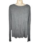 Chance or Fate Gray Light Weight Waffle Knit Scoop Neck Long Sleeve Top Size XL Photo 2