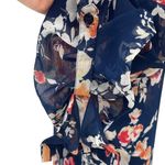 Kut From The Kloth Womens Floral Sheer Tunic Blouse Navy Multicolor Size Medium Photo 5