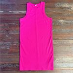Old Navy Hot Pink Fitted Stretch Rib Knit Racerback Mini Dress Sz XL 💚🍄 Photo 6