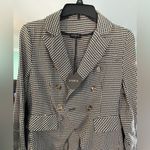 Storia Houndstooth Double Breasted Blazer Women's Size S Black White Classic Fit Photo 1